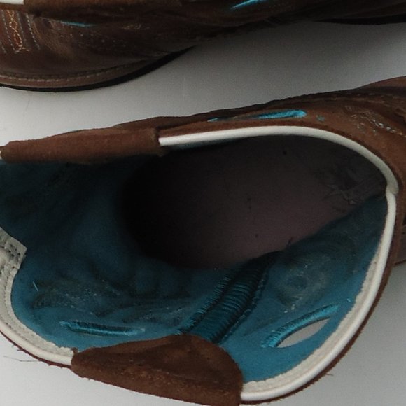 SIZE 7 B. Ariat FatBaby Brown Leather Boots Women's. - Picture 16 of 16